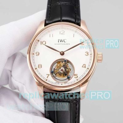 TUR Factory Swiss Copy Schaffhausen IWC Pilot's Tourbillon Rose Gold Case Watch 